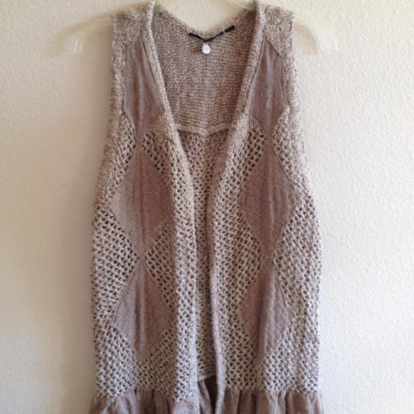 Knit long vest cardigan - Picture 1 of 6